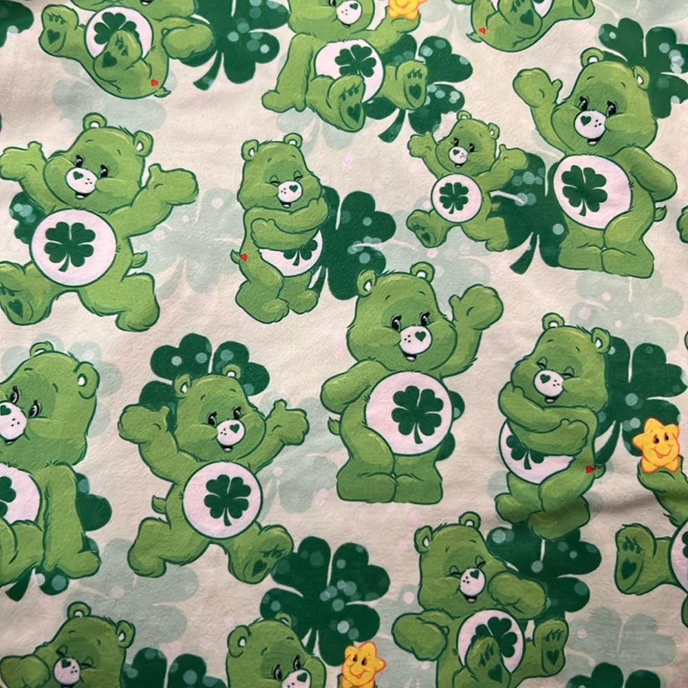 Girls Care Bear Lucky St Patrick’s Day 4 leaf clover cross back twirl dress - Picture 5 of 5
